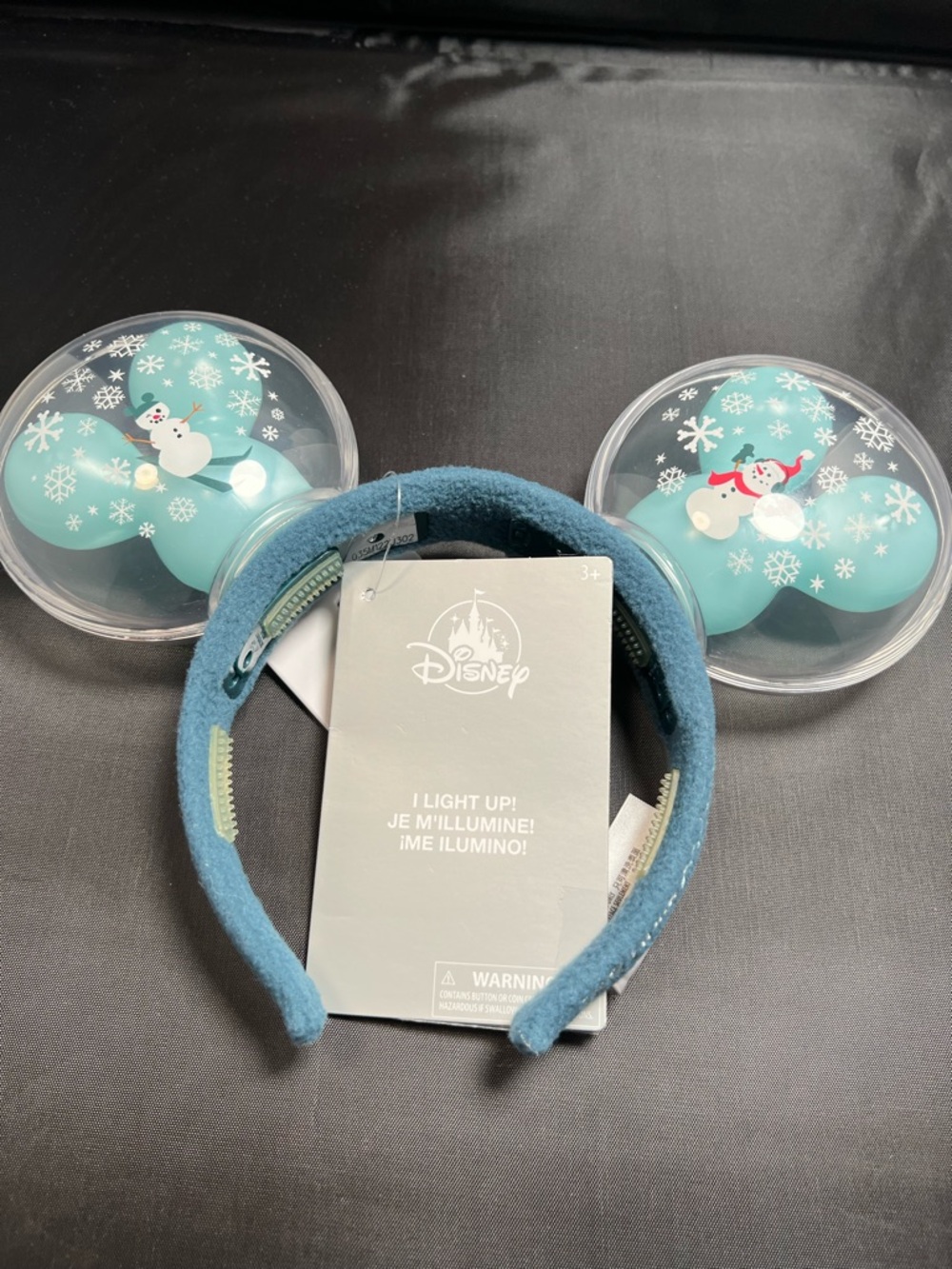 Disney Light-Up Snowman Minnie Mouse Ears Headband Winter Holiday Blue - Picture 3 of 5